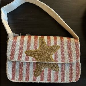 NWT Gold star beaded Bag